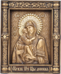 Резная икона "Богородица Донская"