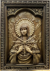 Резная икона Богородица "Умягчение злых сердец"
